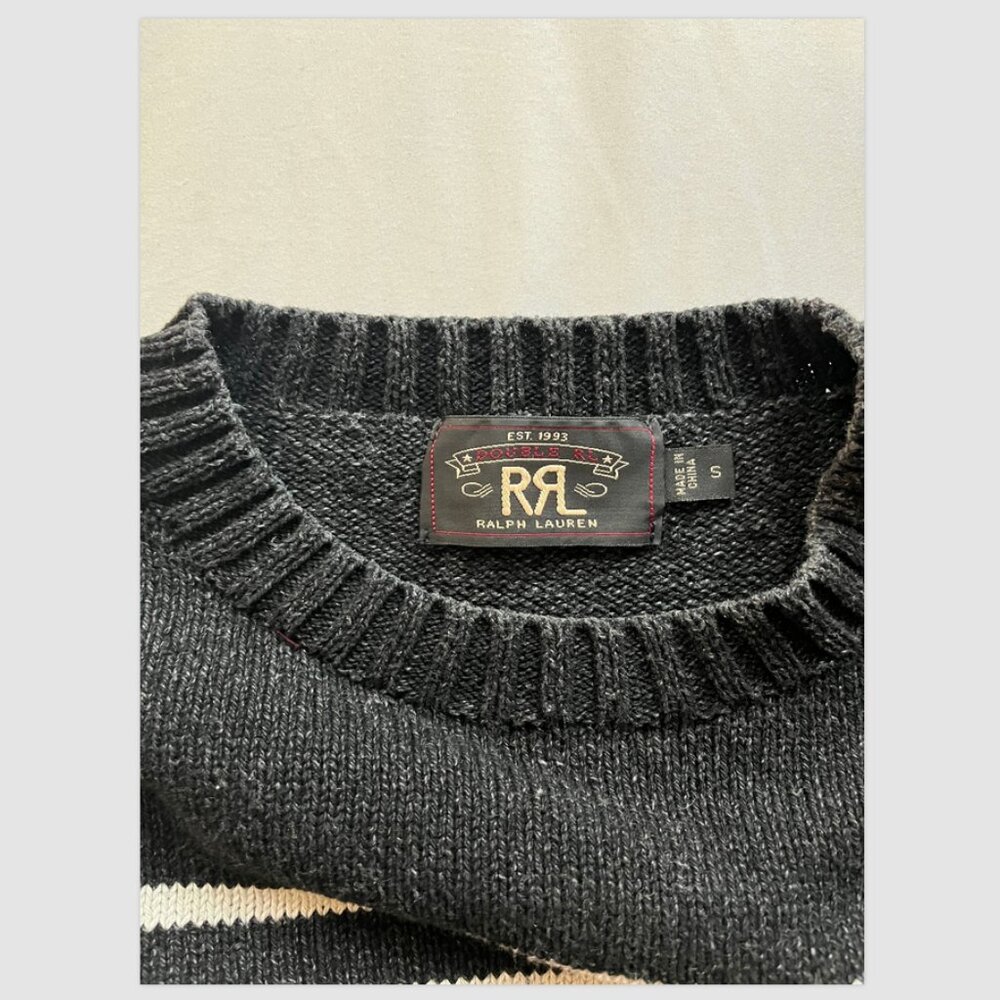 RRL / RALPH LAUREN COTTON KNIT STRIPE SWEATER. SIZE SMALL - Picture 3 of 6